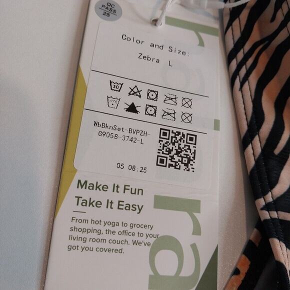 Halara Yoga Sports Bra Top Zebra Open Shapewear NWT Women's Large - Picture 3 of 5